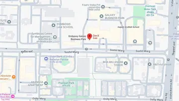 Location of DevX Embassy Galaxy Business Park Co-Working space in Sector 62, Noida - Image 287001