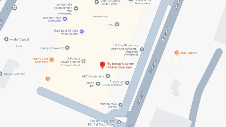 Location of Coworking Space in The Executive Centre Parinee Crescenzo, Bandra East - Image 288040