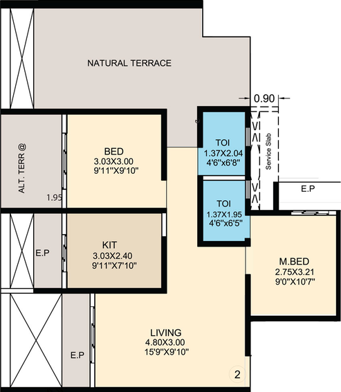 2 BHK Flat in Marathe Elenza in Ulhasnagar, Thane - Image 445195