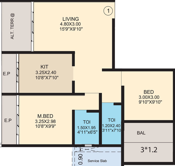 2 BHK Flat in Marathe Elenza in Ulhasnagar, Thane - Image 445194
