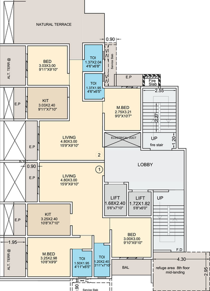 Floor Plan of Marathe Elenza in Ulhasnagar, Thane - Image 22628