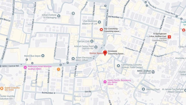Location of Coworking Space in Kontor Space Akruti Star, Andheri East - Image 288502