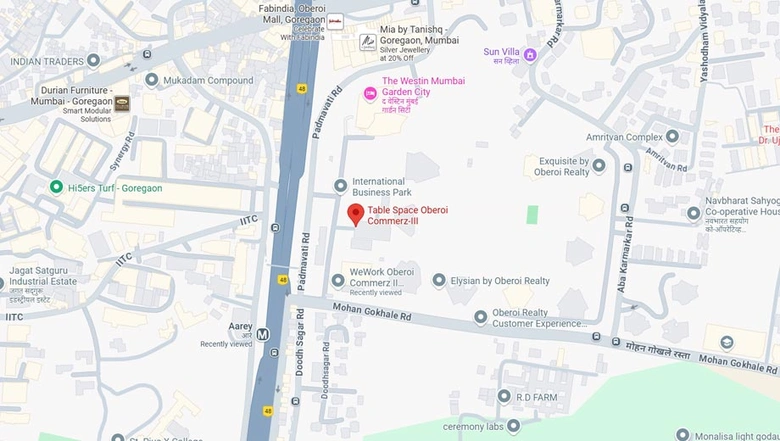 Location of Coworking Space in Table Space Oberoi Commerz 3, Goregaon East - Image 288968