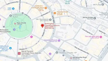 Location of Workingdom Hamilton House Co-Working space in Connaught Place, New Delhi - Image 289400