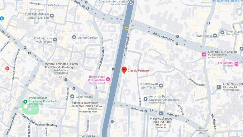 Location of Coworking Space in 603 The Coworking Space Pentagon Classic, Andheri East - Image 289768