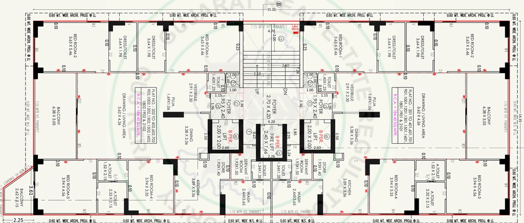 Floor Plan of Triveni The Fourfront Residency in Thaltej, Ahmedabad - Image 289861