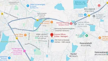 Location of Enzyme Octane Co-Working space in HSR Layout, Bangalore - Image 290420