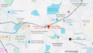 Location of Enzyme The Hub Co-Working space in Marathahalli, Bangalore - Image 290579