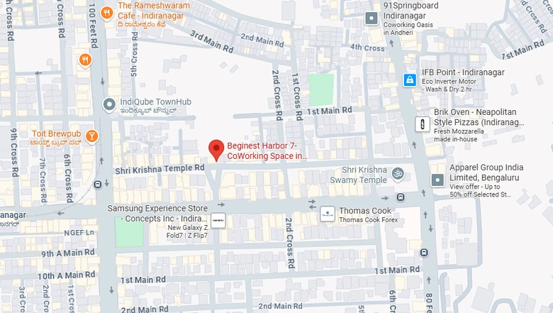 Location of Coworking Space in Beginest Harbor 7, Indiranagar - Image 291037