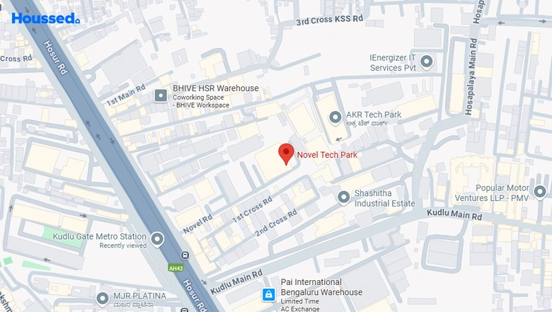 Location of Coworking Space in Novel Tech Park, Hosur Road - Image 291114