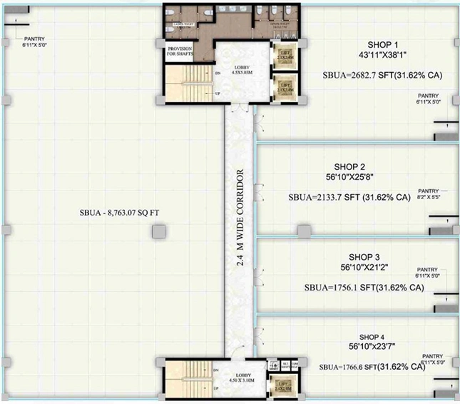 Floor Plan of Pranava The Business Square in Kothaguda, Hyderabad - Image 291169
