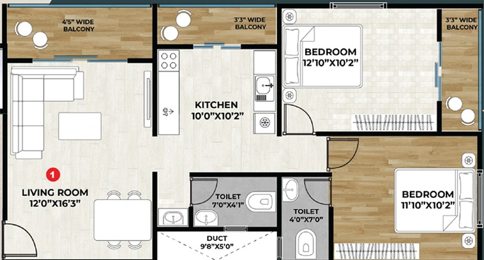 2 BHK Flat in Shyam Aristo in Panchavati, Nashik - Image 861220