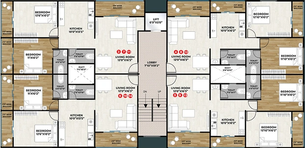 Floor Plan of Shyam Aristo in Panchavati, Nashik - Image 291913