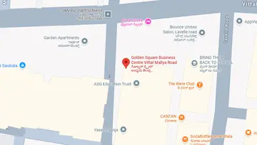 Location of Golden Square Eden Park Co-Working space in Vittal Mallya Road, Bangalore - Image 292613