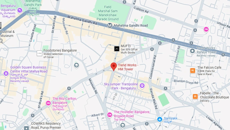 Location of Coworking Space in Trend Works HM Tower, Brigade Road - Image 292692
