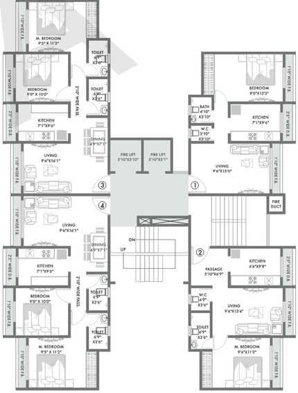 Floor Plan of RNA NG Silver Spring in Mira Road East, Thane - Image 22642