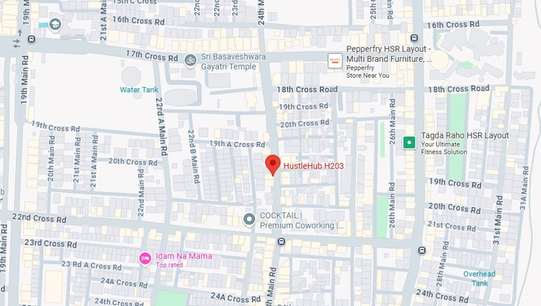 Location of Coworking Space in Hustlehub H203, HSR Layout - Image 293378