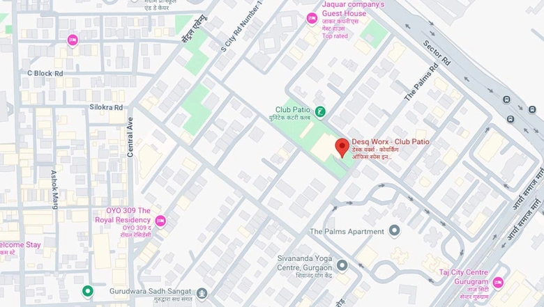 Location of Coworking Space in DesqWorx Unitech Club Patio, South City 1 - Image 294283