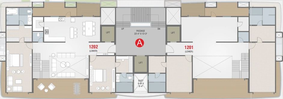 Floor Plan of Courtyard Fairmont in Sevasi, Vadodara - Image 293463