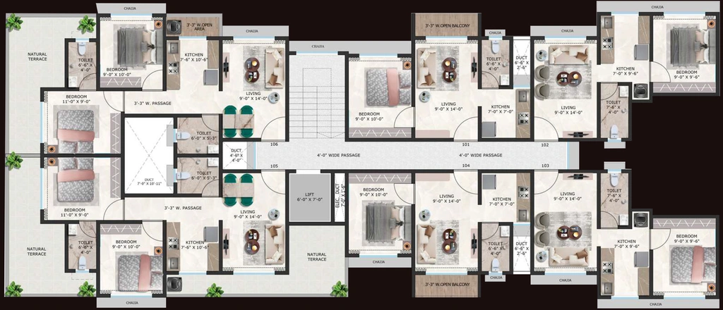 Floor Plan of Fia Aangan in Mahim Road, Palghar - Image 293478