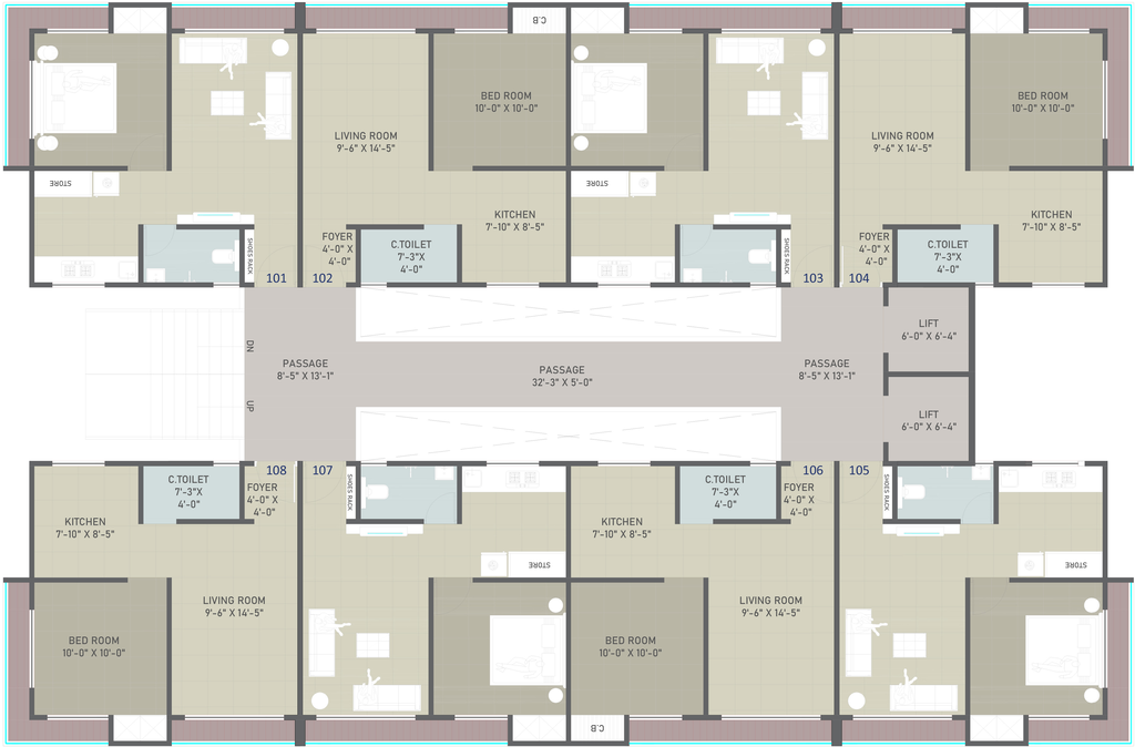 Floor Plan of Palia Lifestyle in Katargam, Surat - Image 293758