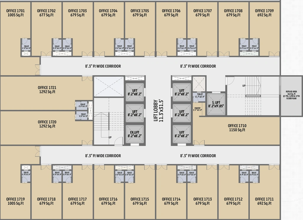 Floor Plan of Sankalp The Capital in Vaishnodevi Circle, Ahmedabad - Image 294841