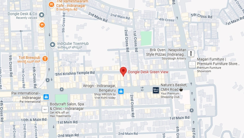 Location of Coworking Space in Dongle Desk Green View, Indiranagar - Image 295302