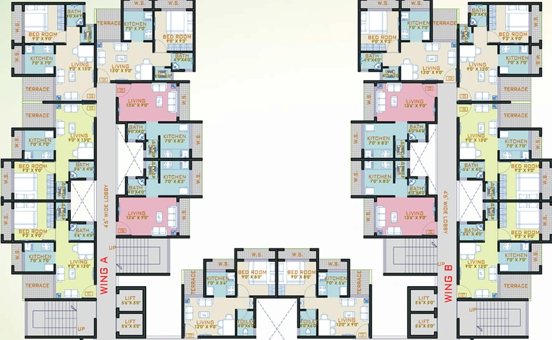 Floor Plan of Emperia Sun City in Rasayani, Navi Mumbai - Image 99344