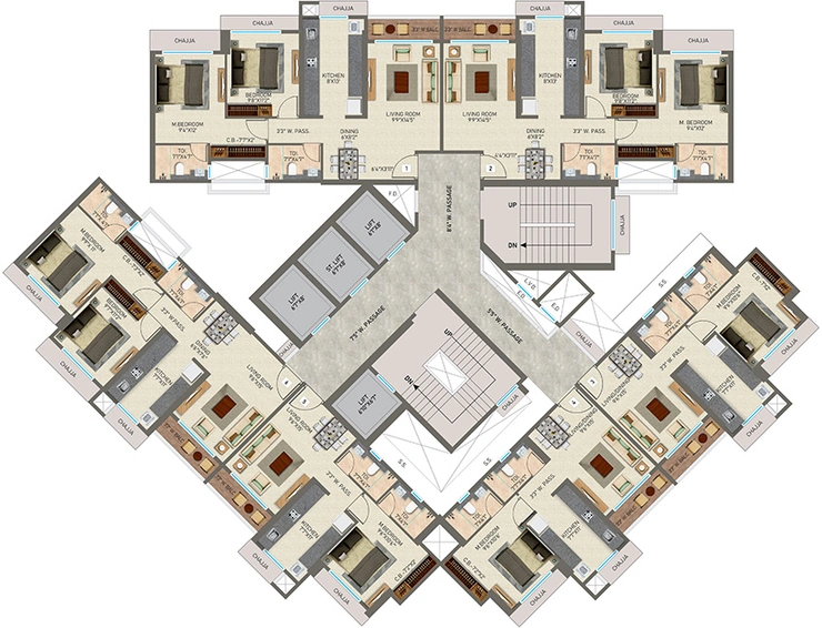 Floor Plan of Chirag Narmada Lifestyle 3 in Bhayandar West, Thane - Image 295812