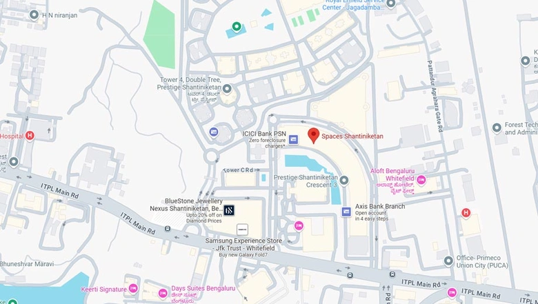 Location of Coworking Space in Spaces Prestige Shantiniketan, Krishnarajapuram - Image 296197