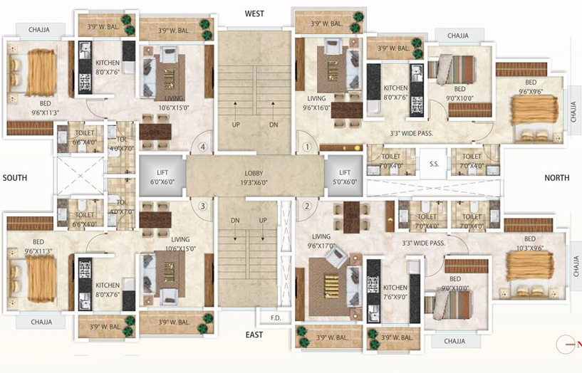 Floor Plan of Saroj Chandra Krupa in Bhayandar West, Thane - Image 57736