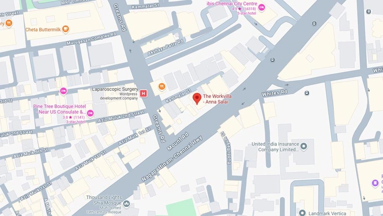 Location of Coworking Space in The Workvilla Kamala Arcade, Anna Salai - Image 296874