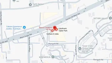Location of Space Creattors Heights Landmark Cyber Park Co-Working space in Golf Course Extension, Gurgaon - Image 297047