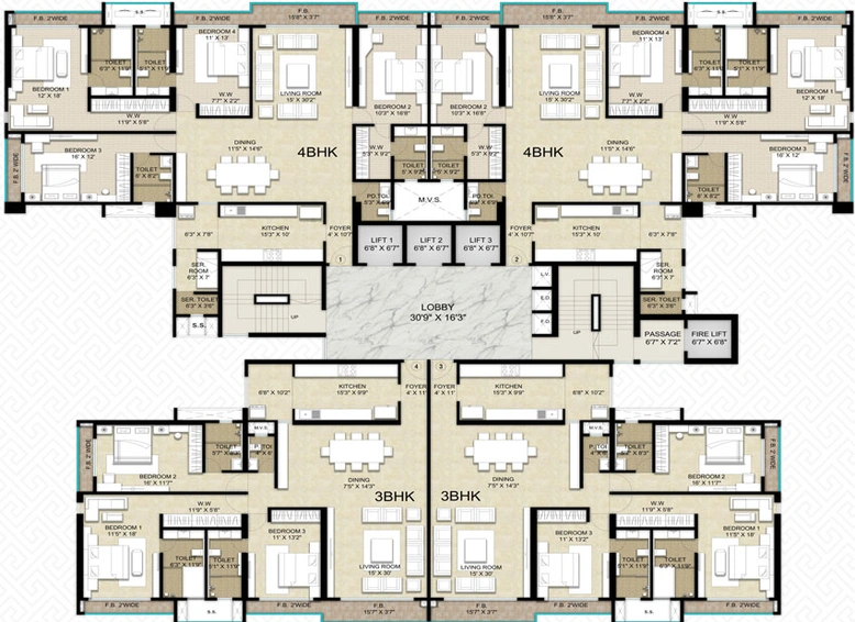 Floor Plan of Sonam Opulence in Bhayandar West, Thane - Image 22709