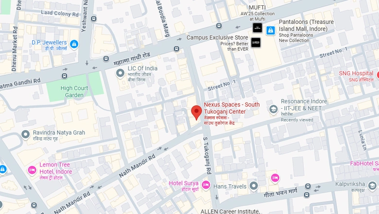 Location of Coworking Space in Nexus Manas Mayfair, South Tukoganj - Image 298630