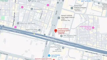 Location of Virtual Coworks Mangal City Mall Co-Working space in Vijay Nagar, Indore - Image 299008