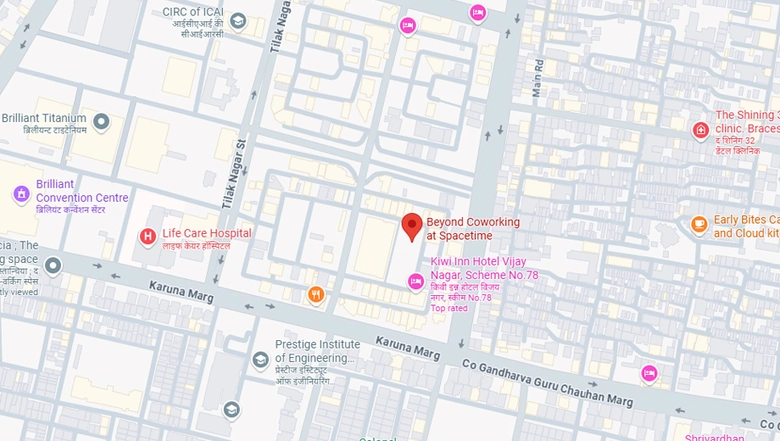 Location of Coworking Space in Spacetime The Hub, Vijay Nagar - Image 299037