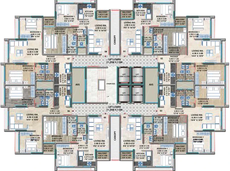 Floor Plan of Riddhi Siddhi Paradise in Chembur West, Mumbai - Image 299662