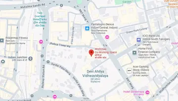 Location of Workviaa Corporate House Co-Working space in South Tukoganj, Indore - Image 299862