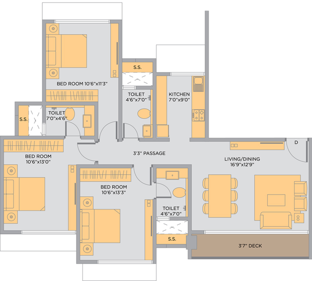 3 BHK Flat in Veekay Avanna in Chembur East, Mumbai - Image 861905
