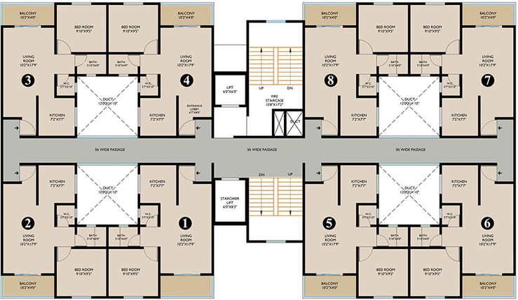 Floor Plan of Privilege Hills in Kondhwa, Pune - Image 300302