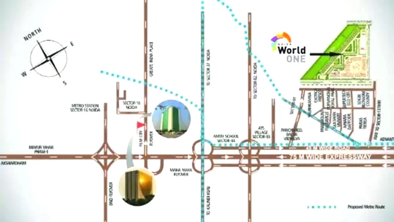 Location of CBS World One in Sector 90, Noida - Image 301184