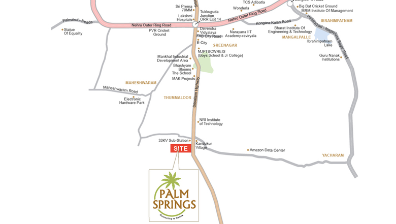 Location of Singleton Palm Springs in Kandukur, Hyderabad - Image 302064