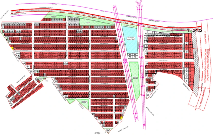 Master Plan of Vaishnaoi Meenakshi County in Shankarpally, Hyderabad - Image 302102