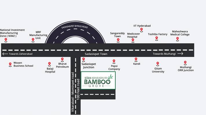 Location of Silpa SR Bamboo Grove in Sadashivpet, Hyderabad - Image 302132