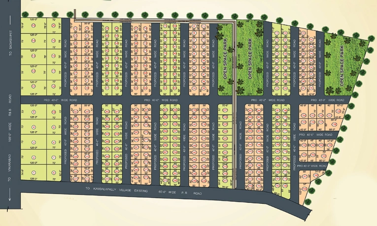 Master Plan of Silpa SR Bamboo Grove in Sadashivpet, Hyderabad - Image 302131
