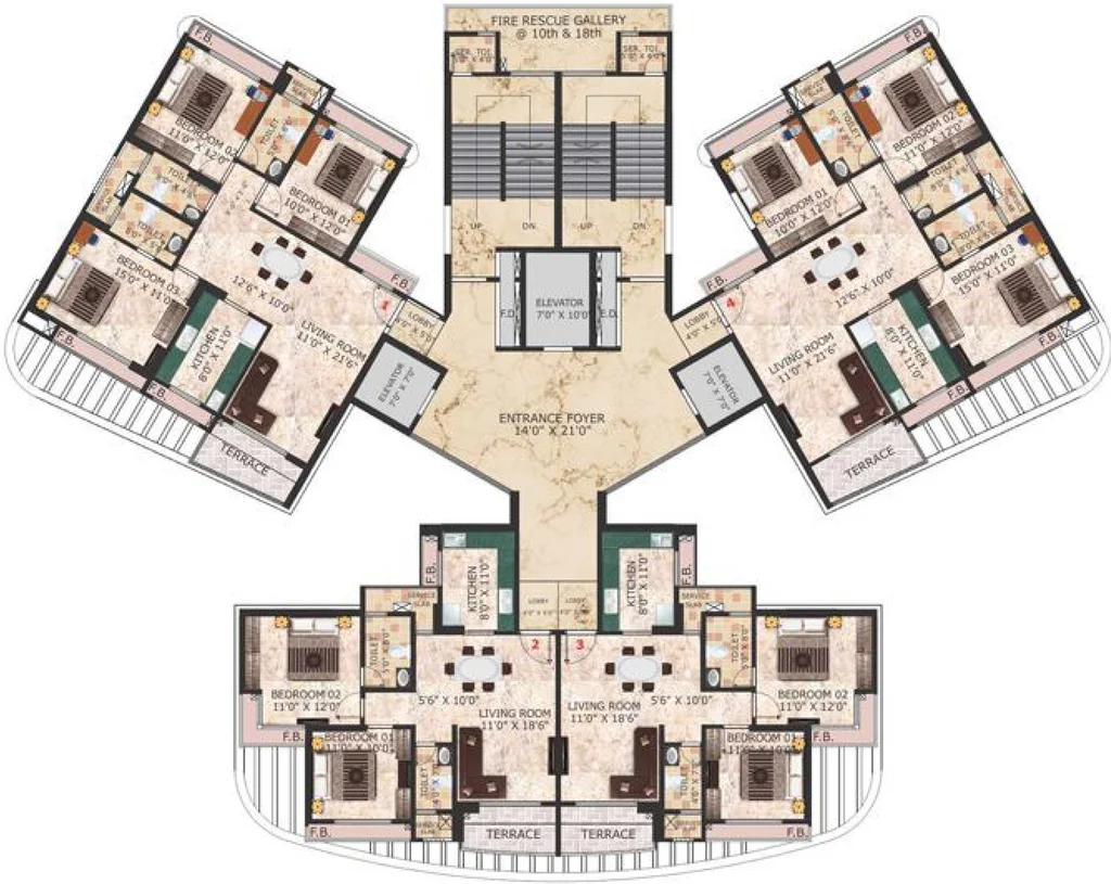 Floor Plan of Bhairaav C Teja Signature in Belapur, Navi Mumbai - Image 302762