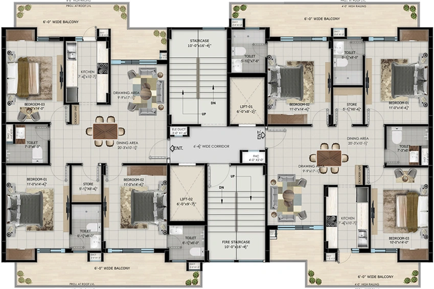 Floor Plan of Evermark The Ethereal in Zirakpur, Chandigarh - Image 302981
