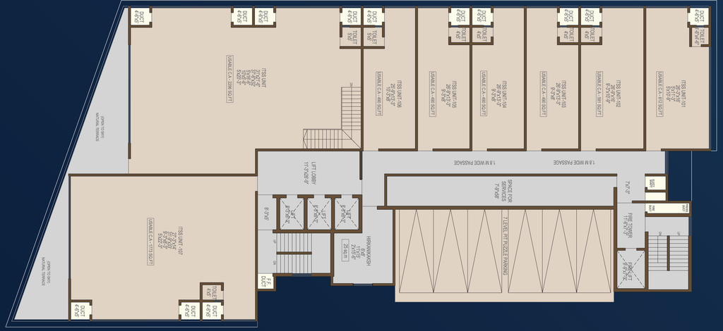 Floor Plan of Aura Business Center in Wagle Estate, Thane - Image 303152
