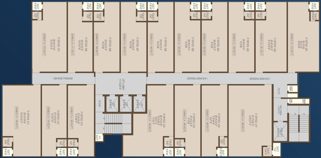 Floor Plan of Aura Business Center in Wagle Estate, Thane - Image 303151